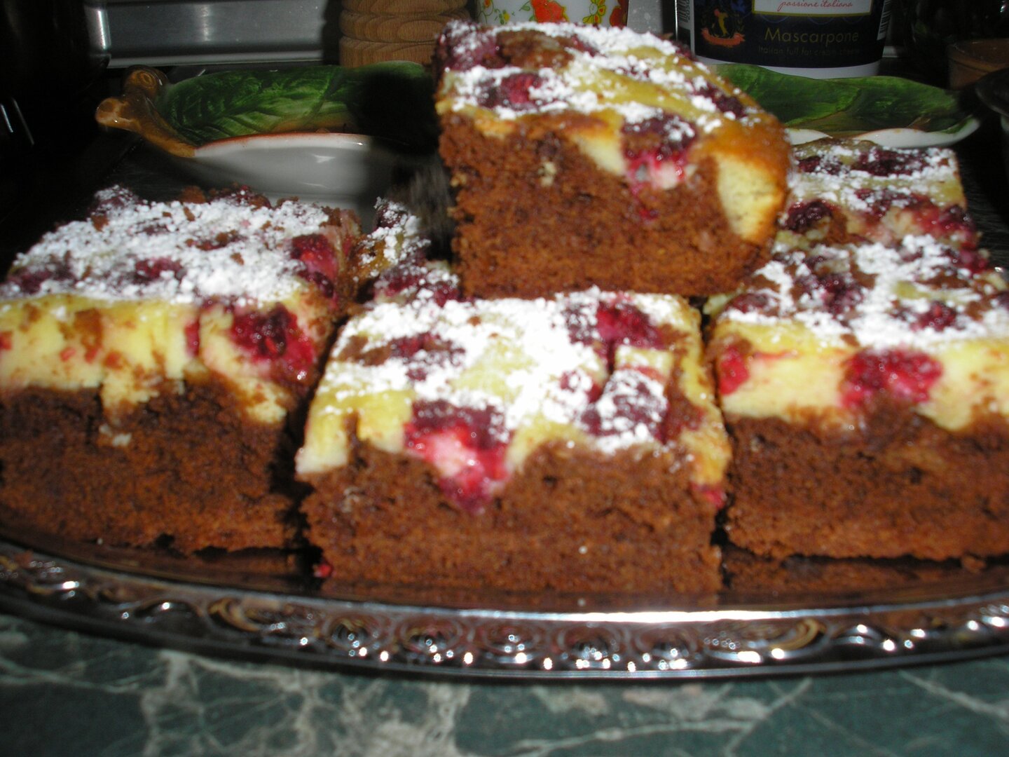 Málnás -rikottás brownie