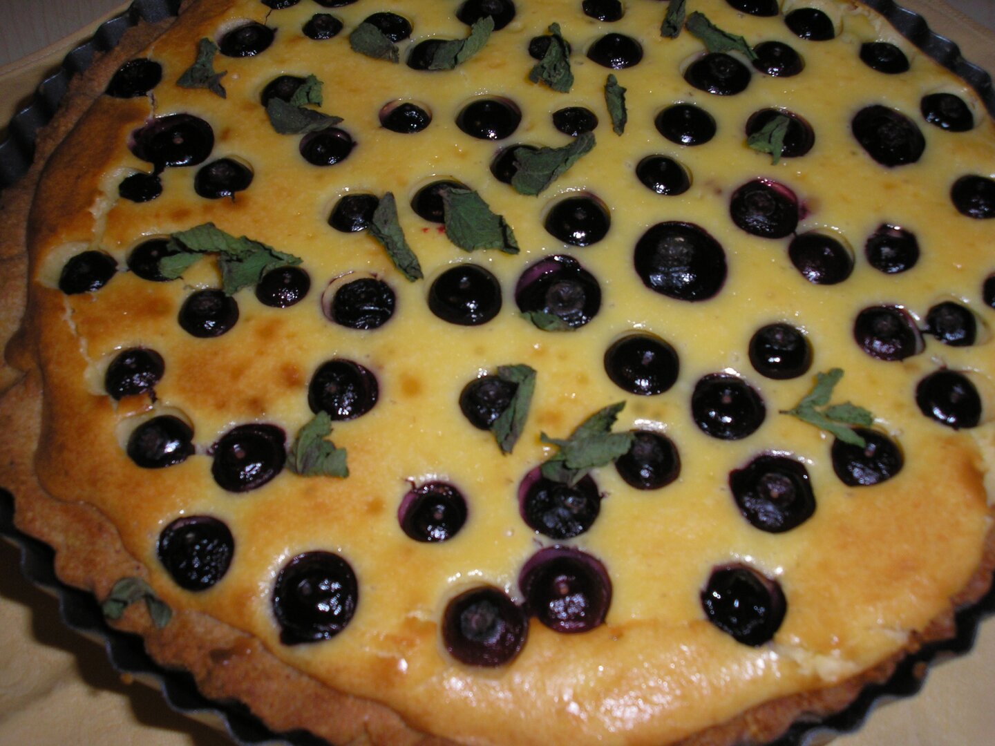 Áfonyás sajttorta pisztáciás omlós tésztával.
