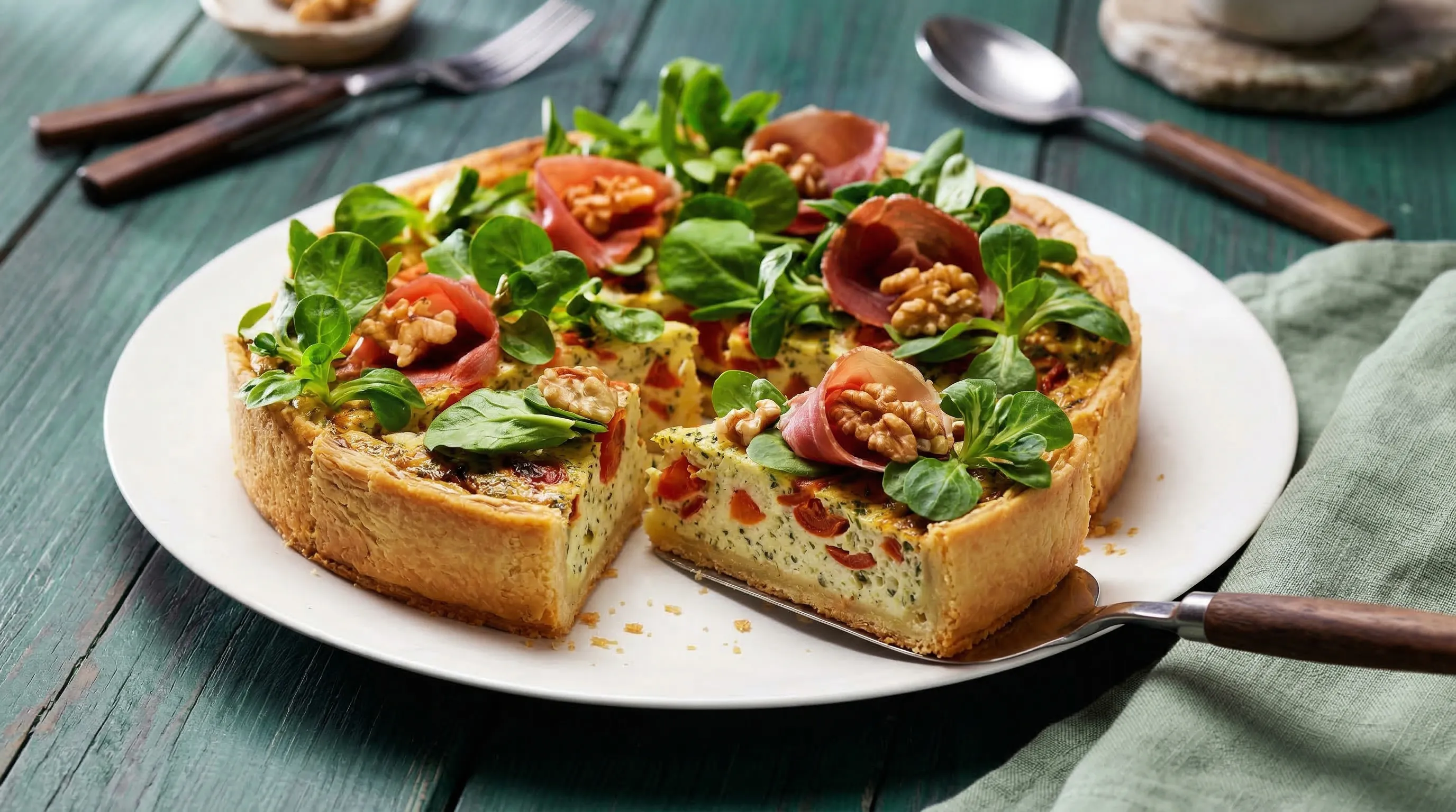 Kecskesajtos lepény (quiche)