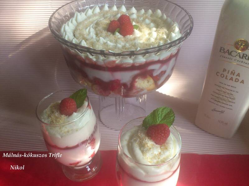 Kókuszos-málnás Trifle