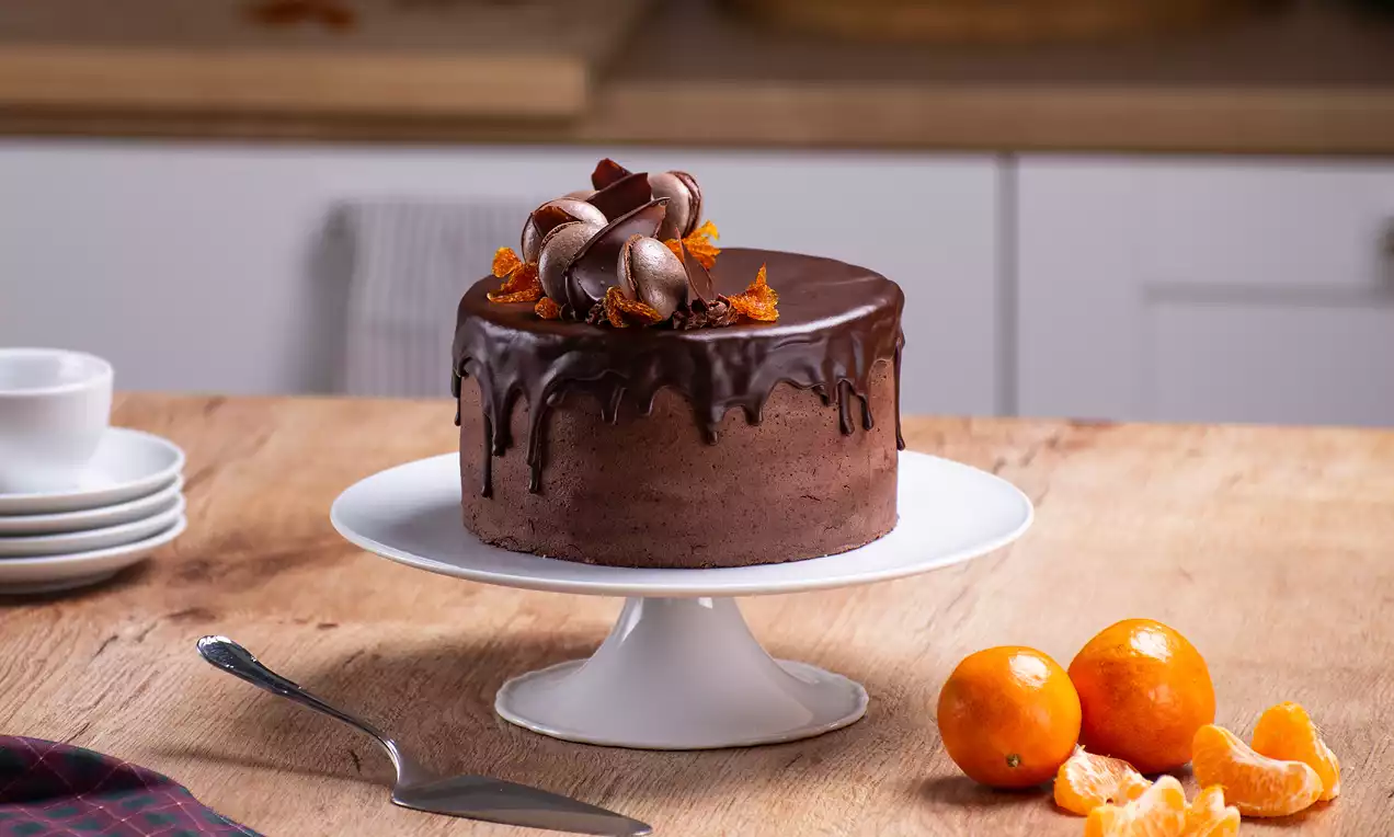 Csokoládé-narancs réteges torta