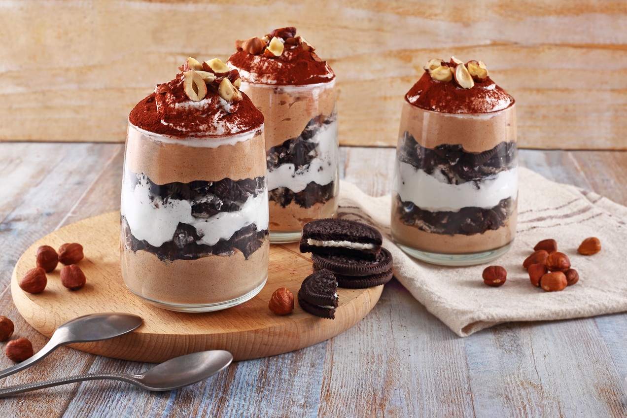 Mogyorós-kekszes pohárdesszert