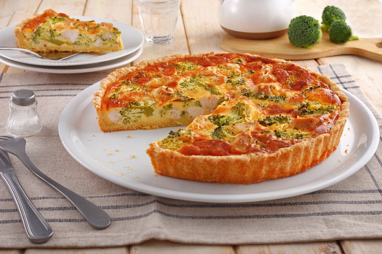 Csirkés-brokkolis quiche