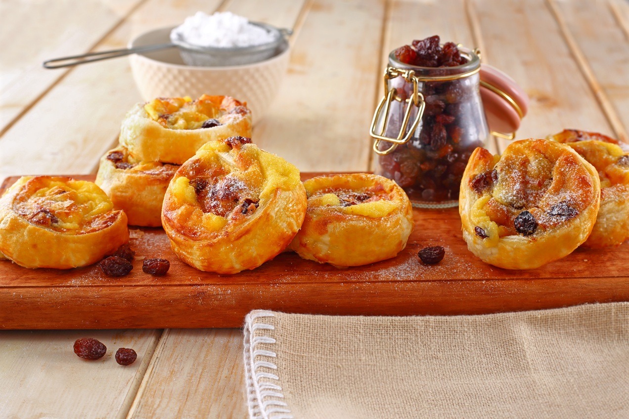 Vaníliás-mazsolás csigák Airfryerben