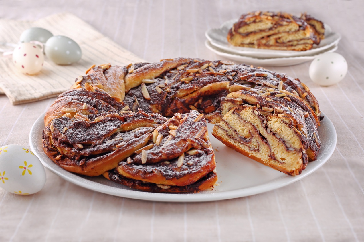 Csokoládés-mandulás babka koszorú