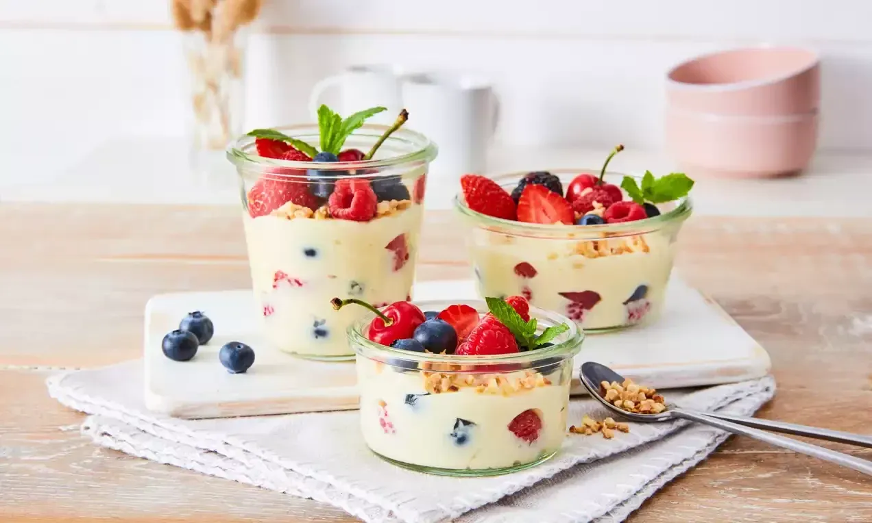 Joghurtos puding gyümölccsel