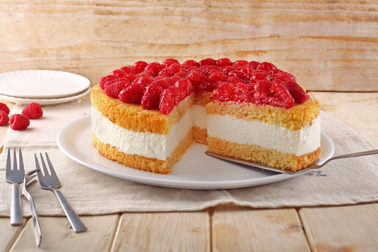 Málnás-túrókrémes torta