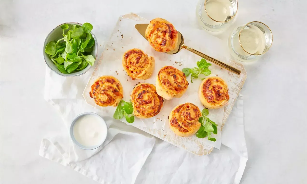 Vegán pizza tekercsek