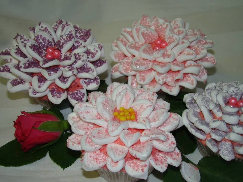 Virág cupcake