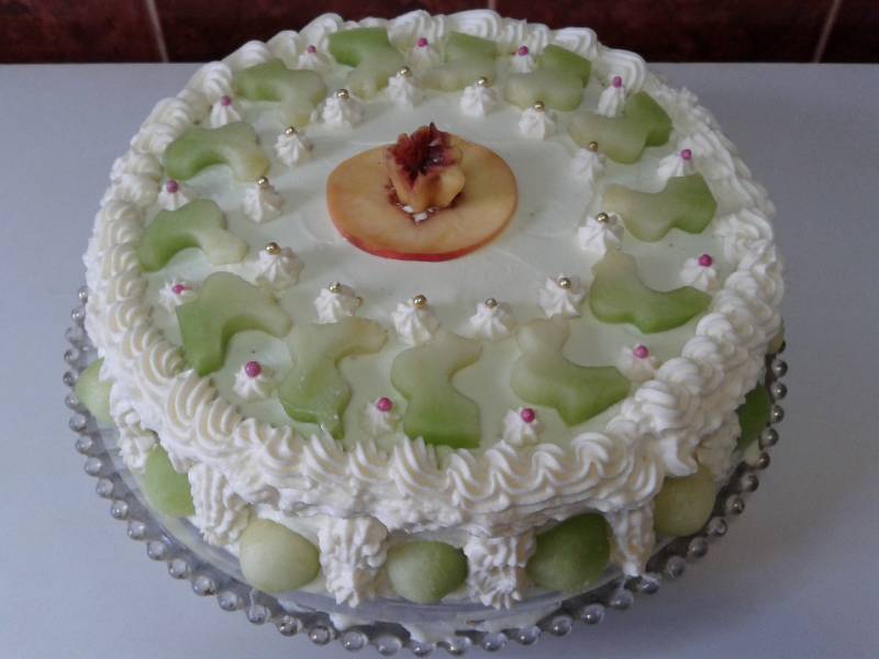Sárgadinnyés-barackos torta