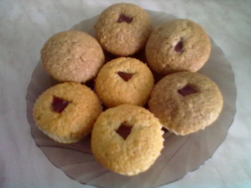 Kakaós - birsalmasajtos muffin
